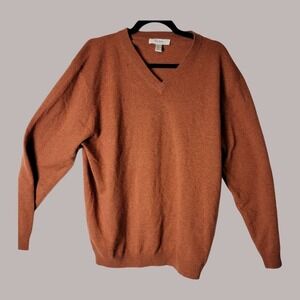 100%‎ Cashmere Sweater Rust Heathered TURNBURY LARGE